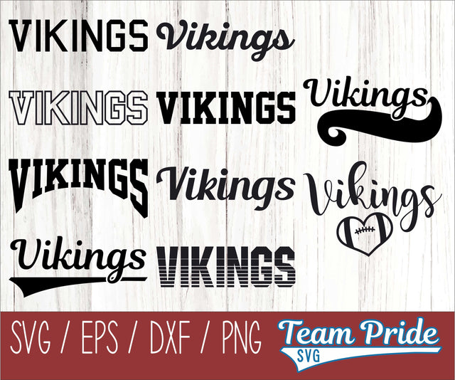 Vikings SVG Bundle Digital Download Printable - SVG, EPS, DXF, PNG SVG Team Pride SVG 