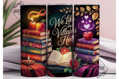 Villainous Romance Book Stacks Tumbler Sublimation sassyprint 