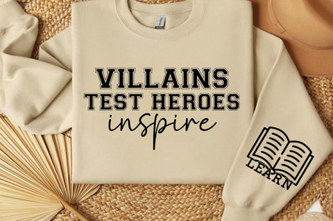 Villains Test Heroes Inspire Sleeve SVG Design SVG Designangry 