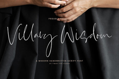 Villary Wisdom - Modern Handwritten Script Font Font Timur type 