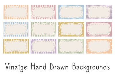 Vinatge Hand Drawn Backgrounds Digital Pattern Rin Green 