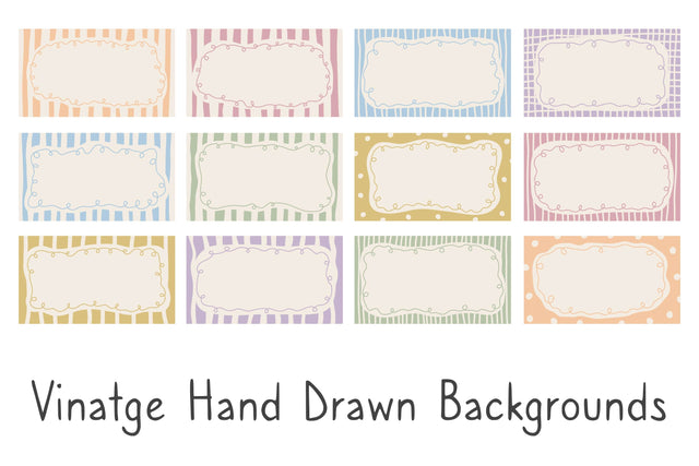 Vinatge Hand Drawn Backgrounds Digital Pattern Rin Green 