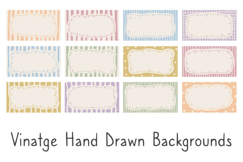 Vinatge Hand Drawn Backgrounds Digital Pattern Rin Green 