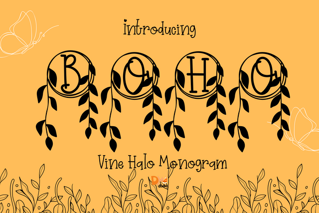 Vine Halo Monogram Font Dm Letter Studio 