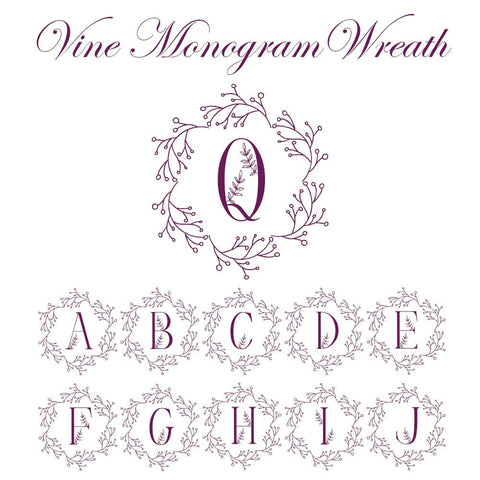 Vine Monogram Wreath Font Dm Letter Studio 