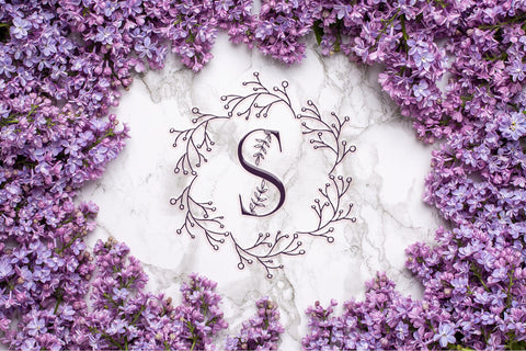 Vine Monogram Wreath Font Dm Letter Studio 