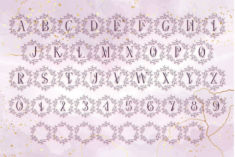 Vine Monogram Wreath Font Dm Letter Studio 