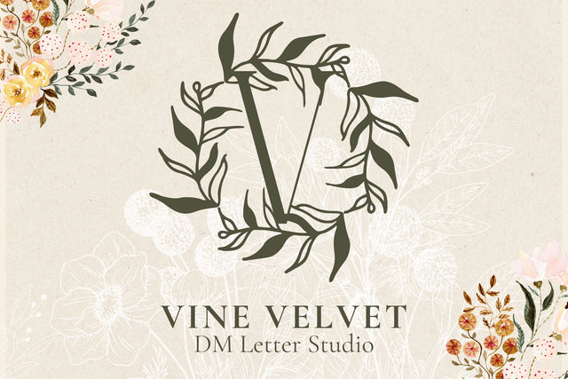 Vine Velvet Monogram Font Dm Letter Studio 