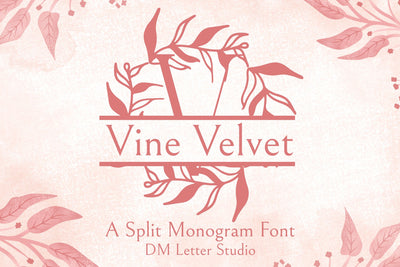 Vine Velvet Split Monogram Font Dm Letter Studio 