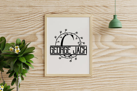 Vineora Split Monogram Font Dm Letter Studio 