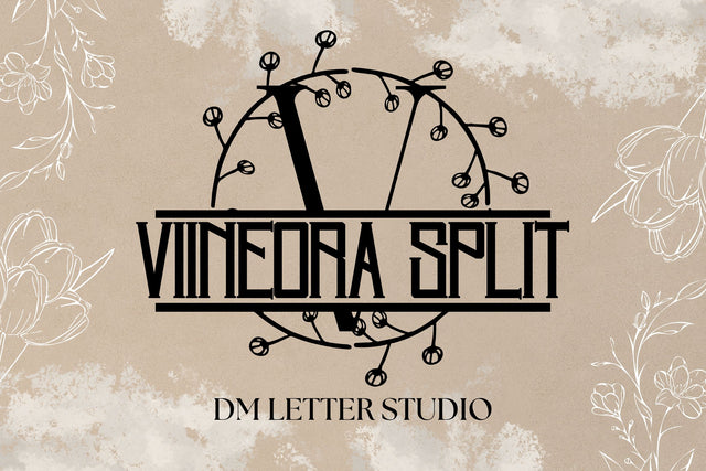 Vineora Split Monogram Font Dm Letter Studio 