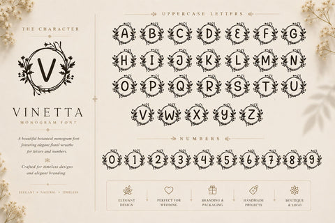 Vinetta Monogram Font LetterdayStudio 