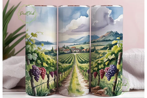 Vineyard Vista 20oz Tumbler Wrap Sublimation PixelChick 