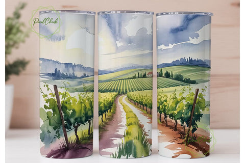 Vineyard Vista 20oz Tumbler Wrap Sublimation PixelChick 