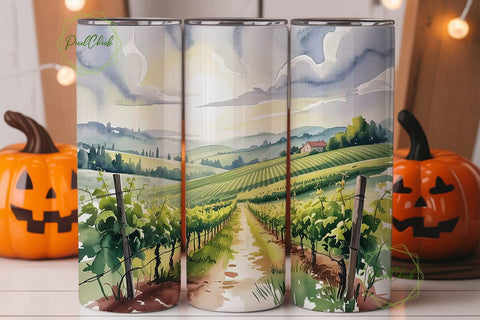 Vineyard Vista 20oz Tumbler Wrap Sublimation PixelChick 