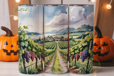 Vineyard Vista 20oz Tumbler Wrap Sublimation PixelChick 