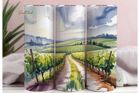 Vineyard Vista 20oz Tumbler Wrap Sublimation PixelChick 