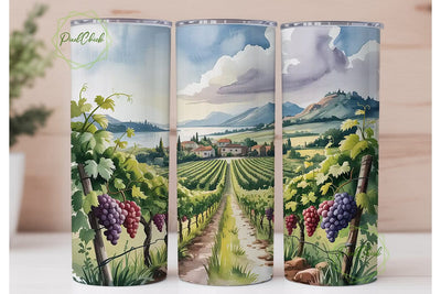 Vineyard Vista 20oz Tumbler Wrap Sublimation PixelChick 