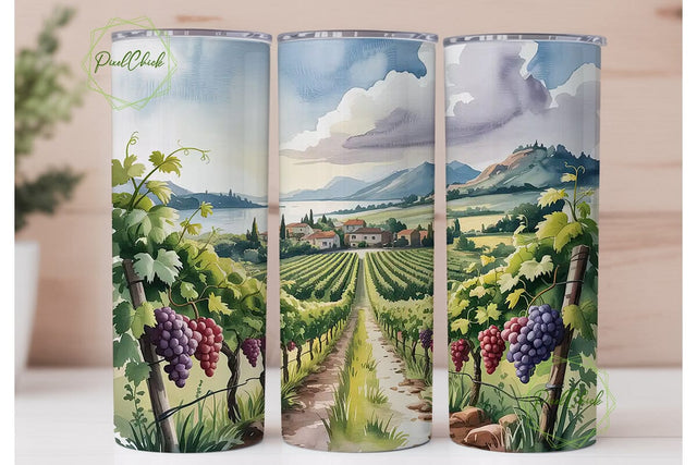 Vineyard Vista 20oz Tumbler Wrap Sublimation PixelChick 