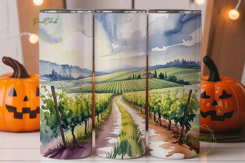 Vineyard Vista 20oz Tumbler Wrap Sublimation PixelChick 
