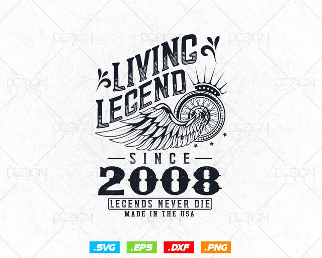 Vintage 16th Birthday Svg Png, Original Parts svg, Living Legend 2008, Legends Never Die, Aged To Perfection, Birthday T shirt Gifts for Boy SVG DesignDestine 