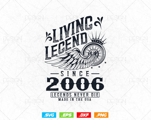 Vintage 18th Birthday Svg Png, Original Parts svg, Living Legend 2006, Legends Never Die, Aged To Perfection, Birthday T shirt Gifts for Boy SVG DesignDestine 