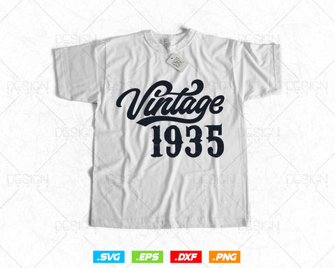 Vintage 1935 Birthday Svg Png, 89th Birthday Svg, Vintage 1935 Shirt, Birthday Gifts For Dad, Birthday Gifts, Svg Files For Cricut SVG DesignDestine 