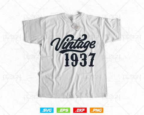 Vintage 1937 Birthday Svg Png, 87th Birthday Svg, Vintage 1937 Shirt, Birthday Gifts For Dad, Birthday Gifts, Svg Files For Cricut SVG DesignDestine 