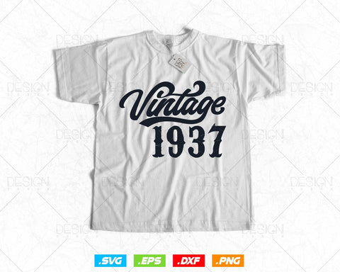 Vintage 1937 Birthday Svg Png, 87th Birthday Svg, Vintage 1937 Shirt, Birthday Gifts For Dad, Birthday Gifts, Svg Files For Cricut SVG DesignDestine 
