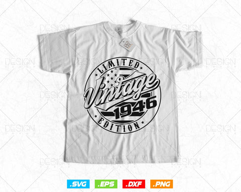 Vintage 1946 Flag Stamp 78th Birthday Svg Png, Birthday 78th Years Old T-Shirt, Limited Edition Svg, Birthday gift svg files for cricut Svg SVG DesignDestine 