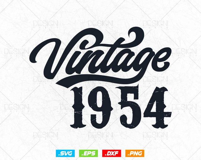 Vintage 1954 Birthday Svg Png, 70th Birthday Svg, Vintage 1954 Shirt, Birthday Gifts For Men, Birthday Gifts, Svg Files For Cricut SVG DesignDestine 