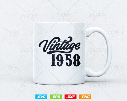 Vintage 1958 Birthday Svg Png, 66th Birthday Svg, Vintage 1958 Shirt, Birthday Gifts For Men, Birthday Gifts, Svg Files For Cricut SVG DesignDestine 