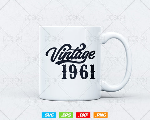 Vintage 1961 Birthday Svg Png, 63rd Birthday Svg, Vintage 1961 Shirt, Birthday Gifts For Men, Birthday Gifts, Svg Files For Cricut SVG DesignDestine 