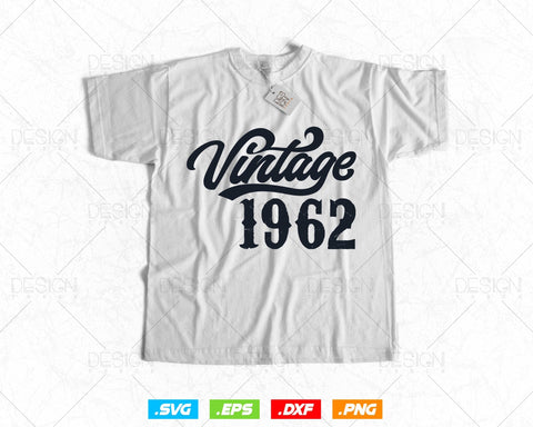Vintage 1962 Birthday Svg Png, 62nd Birthday Svg, Vintage 1962 Shirt, Birthday Gifts For Men, Birthday Gifts, Svg Files For Cricut SVG DesignDestine 