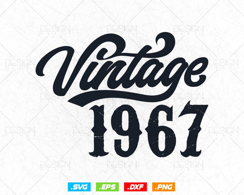 Vintage 1967 Birthday Svg Png, 57th Birthday Svg, Vintage 1967 Shirt, Birthday Gifts For Men, Birthday Gifts, Svg Files For Cricut SVG DesignDestine 