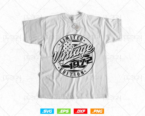 Vintage 1972 Flag Stamp 52nd Birthday Svg Png, Birthday 52nd Years Old T-Shirt, Limited Edition Svg, Birthday gift svg files for cricut Svg SVG DesignDestine 
