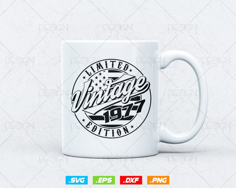 Vintage 1977 Flag Stamp 47th Birthday Svg Png, Birthday 47th Years Old T-Shirt, Limited Edition Svg, Birthday gift svg files for cricut Svg SVG DesignDestine 