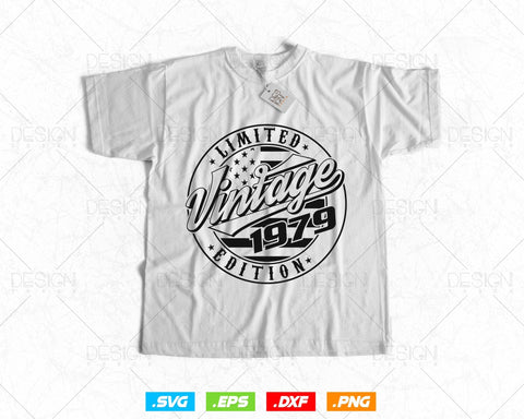 Vintage 1979 Flag Stamp 45th Birthday Svg Png, Birthday 45th Years Old T-Shirt, Limited Edition Svg, Birthday gift svg files for cricut Svg SVG DesignDestine 