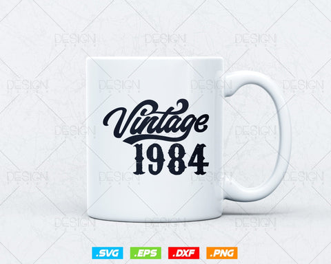 Vintage 1984 Birthday Svg Png, 40th Birthday Svg, Vintage 1984 Shirt, Birthday Gifts For Men, Birthday Gifts, Svg Files For Cricut SVG DesignDestine 