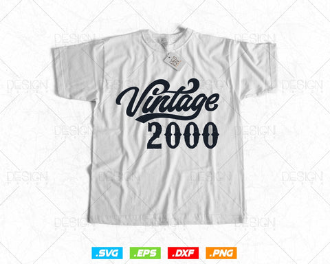 Vintage 2000 Birthday Svg Png, 24th Birthday Svg, Vintage 2000 Shirt, Birthday Gifts For Boy, Birthday Gifts, Svg Files For Cricut SVG DesignDestine 
