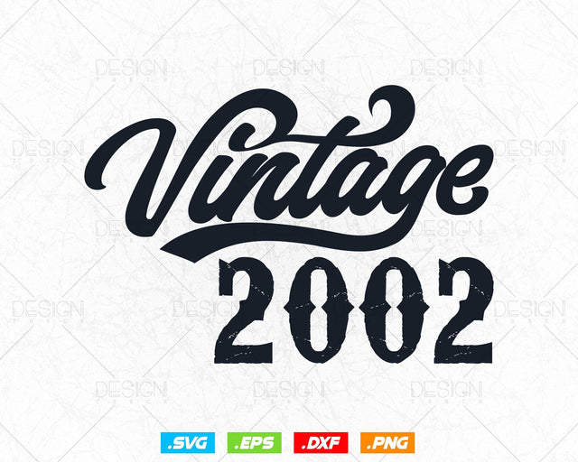 Vintage 2002 Birthday Svg Png, 22nd Birthday Svg, Vintage 2002 Shirt, Birthday Gifts For Boy, Birthday Gifts, Svg Files For Cricut SVG DesignDestine 