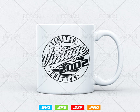 Vintage 2002 Flag Stamp 22nd Birthday Svg Png, Birthday 22nd Year Old T-Shirt, Limited Edition Svg, Birthday gift svg files for cricut Svg SVG DesignDestine 