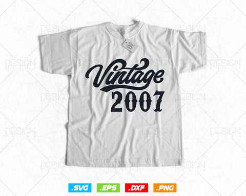Vintage 2007 Birthday Svg Png, 17th Birthday Svg, Vintage 2007 Shirt , Birthday Gifts For Boy, Official Teneegar Svg, Svg Files For Cricut SVG DesignDestine 