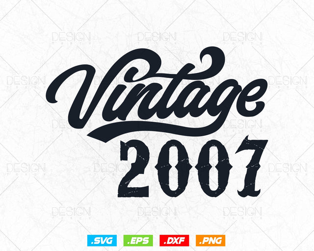 Vintage 2007 Birthday Svg Png, 17th Birthday Svg, Vintage 2007 Shirt , Birthday Gifts For Boy, Official Teneegar Svg, Svg Files For Cricut SVG DesignDestine 