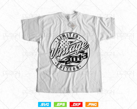 Vintage 2013 Flag Stamp 11th Birthday Svg Png, Birthday 11th Year Old T-Shirt, Limited Edition Svg, Birthday gift svg files for cricut Svg SVG DesignDestine 