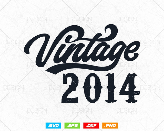 Vintage 2014 Birthday Svg Png, 10th Birthday Svg, Vintage 2014 Shirt, Birthday Gifts For Boy, Birthday Gifts, Svg Files For Cricut SVG DesignDestine 