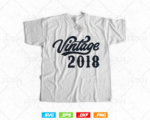 Vintage 2018 Birthday Shirt Svg Png, 6th Birthday Svg, Vintage 2018 Shirt, Birthday Gifts For Boy, Birthday Gifts, Svg Files For Cricut SVG DesignDestine 