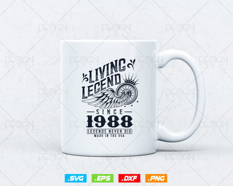 Vintage 36th Birthday Svg Png, Original Parts svg, Living Legend 1988, Legends Never Die, Aged To Perfection, Birthday T shirt Gifts for Men SVG DesignDestine 