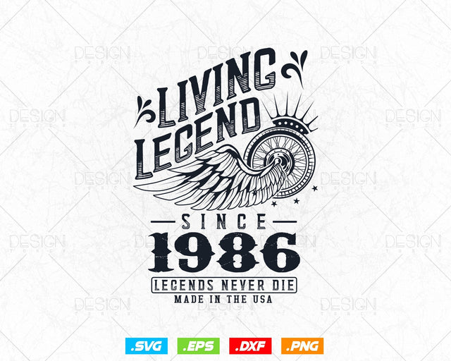 Vintage 38th Birthday Svg Png, Original Parts svg, Living Legend 1986, Legends Never Die, Aged To Perfection, Birthday T shirt Gifts for Men SVG DesignDestine 