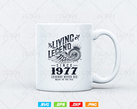 Vintage 47th Birthday Svg Png, Original Parts svg, Living Legend 1977, Legends Never Die, Aged To Perfection, Birthday T shirt Gifts for Men SVG DesignDestine 